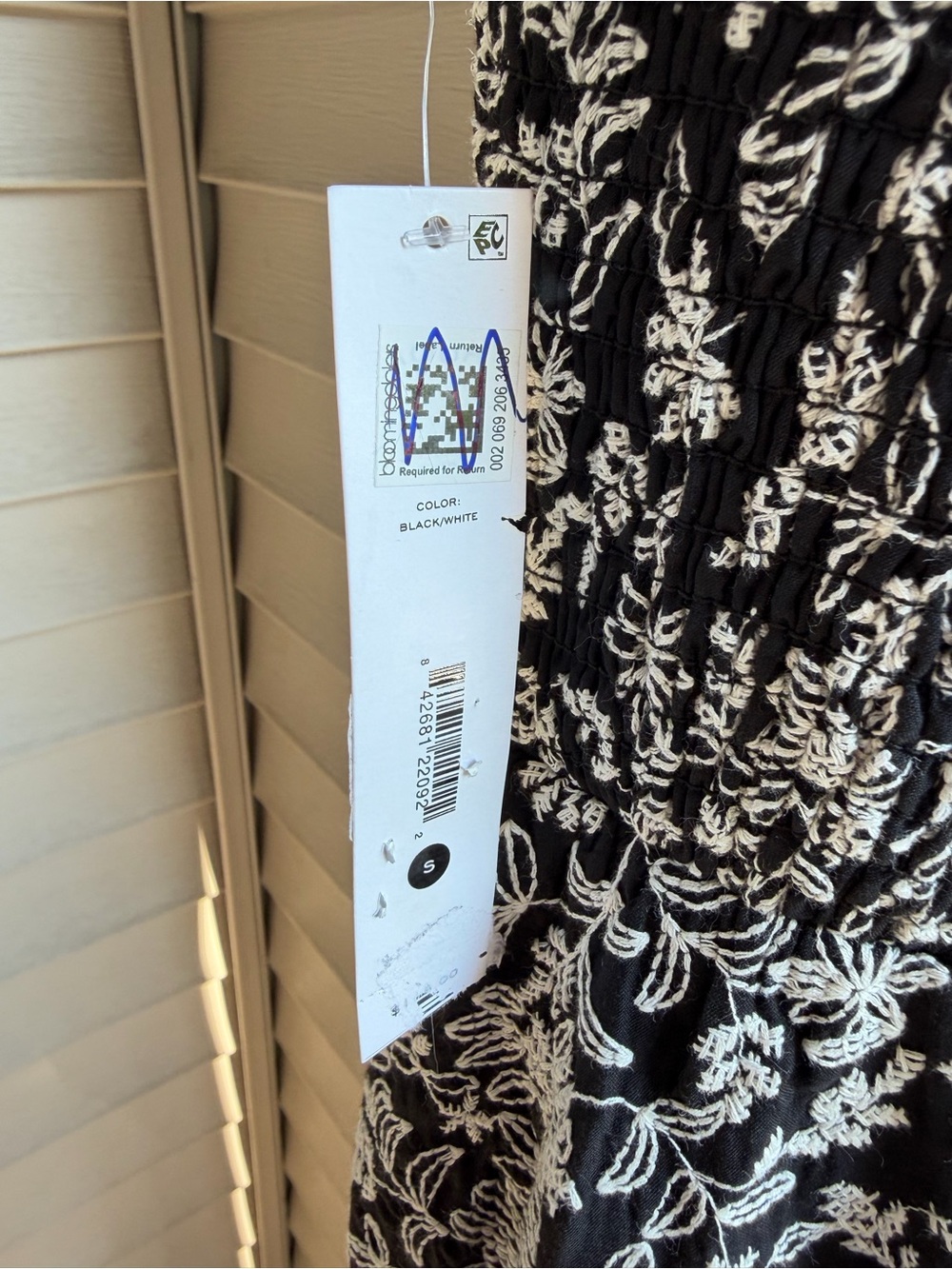 🆕🖤🤍AQUA Floral Embroidered Midi Dress Cotton Sundress Size S Bloomingdale’s - Picture 15 of 17
